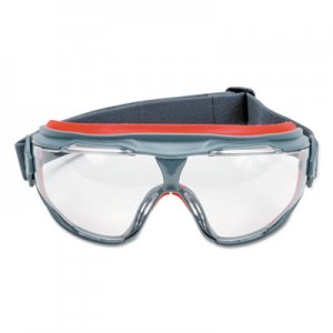 3M MMMGG501SGAF GoggleGear 500Series Safety Goggles, AntiFog, Red/Black Frame, Clear Lens,10/Ctn