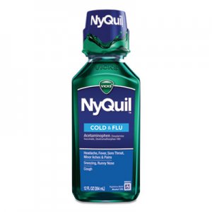 Vicks PGC01426EA NyQuil Cold and Flu Nighttime Liquid, 12 oz Bottle