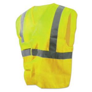 Boardwalk BWK00036 Class 2 Safety Vests, Lime Green/Silver, Standard