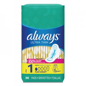 Always PGC30656PK Ultra Thin Pads, Regular, 36/Pack