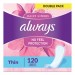 Always PGC10796 Thin Daily Panty Liners, Regular, 120/Pack, 6 Packs/Carton