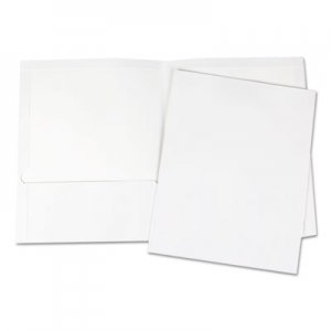 Universal UNV56417 Laminated Two-Pocket Portfolios, Cardboard Paper, White, 11 x 8 1/2, 25/Pack