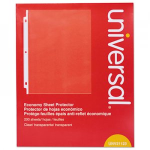 Universal UNV21123 Standard Sheet Protector, Economy, 8 1/2 x 11, Clear, 200/Box
