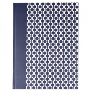 Universal UNV66351 Casebound Hardcover Notebook, Wide/Legal Rule, Blue/Hex Pattern, 10.25 x 7.68, 150 Sheets