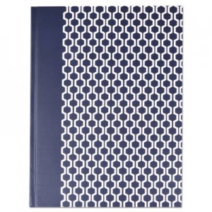 Universal UNV66351 Casebound Hardcover Notebook, Wide/Legal Rule, Blue/Hex Pattern, 10.25 x 7.68, 150 Sheets