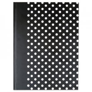 Universal UNV66350 Casebound Hardcover Notebook, Wide/Legal Rule, Black/White Dots, 10.25 x 7.68, 150 Sheets