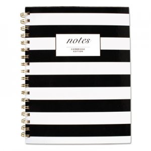 Cambridge MEA59012 Black and White Striped Hardcover Notebook, 1 Subject, Wide/Le gal Rule, Black/White Stripes Cover, 9.5