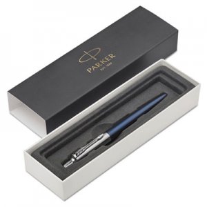 Parker PAR1953186 Jotter Retractable Ballpoint Pen, Royal Blue/Chrome w/Black Ink, Fine