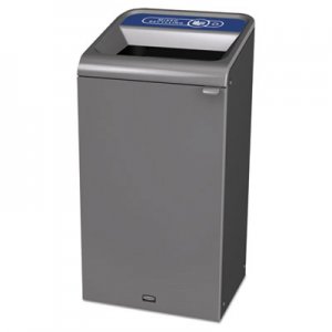 Rubbermaid Commercial RCP1961622 Configure Indoor Recycling Waste Receptacle, 23 gal, Gray, Mixed Recycling