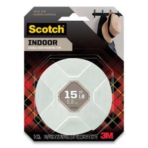 Scotch MMM314SMED Permanent High-Density Foam Mounting Tape, 1" Wide x 125" Long