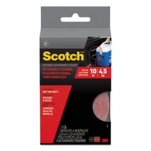 Scotch MMMRF6740 Extreme Fasteners, 1" x 4 ft, Clear, 2/Pack