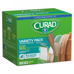 Curad MIICUR0800RB Variety Pack Assorted Bandages, 200/Box