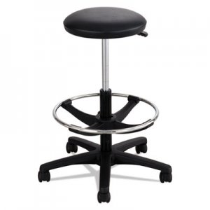 Safco SAF3436BL Extended-Height Lab Stool, 32" Seat Height, Supports up to 250 lbs., Black Seat/Black Back, Black Base