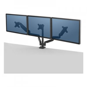 Fellowes FEL8042601 Platinum Series Triple Monitor Arm for 27" Monitors, 360 deg Rotation, +85/-20 deg Tilt, 360 deg Pan