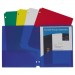 C-Line CLI32930 Two-Pocket Heavyweight Poly Portfolio Folder, 3-Hole Punch, Letter, Asst, 10/PK