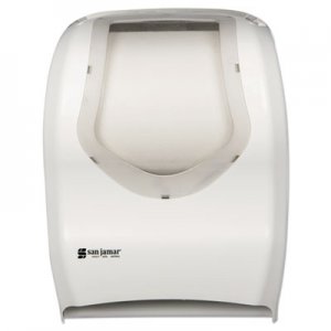 San Jamar SJMT1470WHCL Smart System with iQ Sensor Towel Dispenser, 16.5 x 9.75 x 12, White/Clear