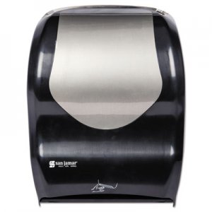 San Jamar SJMT1470BKSS Smart System with iQ Sensor Towel Dispenser, 16.5 x 9.75 x 12, Black/Silver