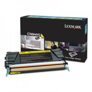Lexmark LEXC748H4YG C748H1YG High-Yield Toner, 10000 Page-Yield, Yellow, TAA Compliant