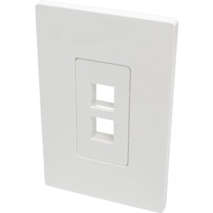 Tripp Lite N080-102 2-Port Single-Gang Universal Keystone Wallplate, White