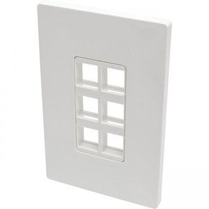 Tripp Lite N080-106 6-Port Single-Gang Universal Keystone Wallplate, White