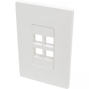 Tripp Lite N080-104 4-Port Single-Gang Universal Keystone Wallplate, White