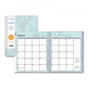 Blue Sky BLS101605 Rue Du Flore Monthly Wirebound Planner, 10 x 8, Green/Lavender, 2021