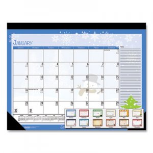 House of Doolittle HOD139 Earthscapes Seasonal Desk Pad Calendar, 22 x 17, Illustrated Holiday, 2021