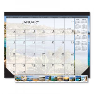 House of Doolittle HOD138 100% Recycled Earthscapes Seascapes Desk Pad Calendar, 22 x 17, 2021