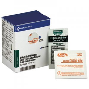 First Aid Only FAOFAE7115 Refill f/SmartCompliance Cabinet,20 Sting Relief Wipes,10 Hydrocortisone Packs
