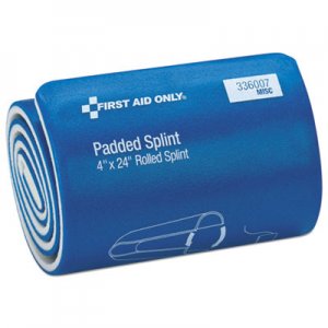 First Aid Only FAO336007 Padded Splint, 4" x 24", Blue/White