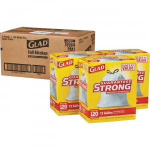 Glad 78564 Tall Kitchen Drawstring Trash Bags