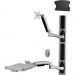 Amer AMR1AWSV3 Sit-Stand Combo Workstation Wall Mount System with Extended Display Arm