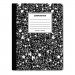 Universal UNV20957 Composition Book, 4 sq/in Quadrille Rule, Black Marble, 9.75 x 7.5, 100 Sheets, 6/Pack