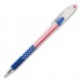 Pentel PENBK90USAA R.S.V.P. Stars and Stripes Stick Ballpoint Pen, 0.7 mm, Black Ink, Dozen