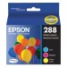 Epson EPST288520S 288 DURABrite Ultra Inks, Standard-Yield, Cyan; Magenta; Yellow