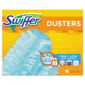 Swiffer PGC99036 Refill Dusters, Dust Lock Fiber, 2" x 6", Light Blue, 18/Box, 4 Boxes/Carton