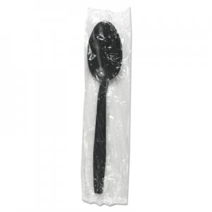 Boardwalk BWKTSHWPPBIW Heavyweight Wrapped Polypropylene Cutlery, Teaspoon, Black, 1000/Carton