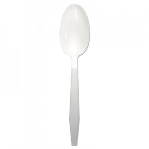 Boardwalk BWKTEAHWPPWH Heavyweight Polypropylene Cutlery, Teaspoon, White, 1000/Carton