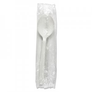 Boardwalk BWKSSHWPPWIW Heavyweight Wrapped Polypropylene Cutlery, Soup Spoon, White, 1000/Carton