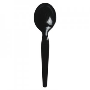 Boardwalk BWKSOUPHWPSBLA Heavyweight Polystyrene Cutlery, Soup Spoon, Black, 1000/Carton