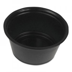 Boardwalk BWKPRTN2BL Souffle/Portion Cups, 2 oz, Polypropylene, Black, 2500/Carton