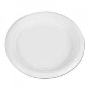 Boardwalk BWKPLTHIPS6WH Hi-Impact Plastic Dinnerware, Plate, 6" Diameter, White, 1000/Carton