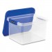 Bankers Box FEL0086202 Heavy Duty Plastic File Storage, Locking Lid, Letter/Legal, Clear/Blue, 2/Pack