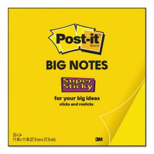 Post-it Notes Super Sticky MMMBN11 Big Notes, 11 x 11, Yellow, 30 Sheets