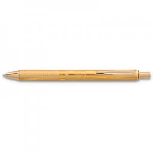 Pentel PENBL407XABX EnerGel Alloy Retractable Premium Liquid Gel Pen, 0.7 mm, Gold Barrel, Black Ink
