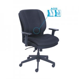 SertaPedic SRJ48967A Cosset Ergonomic Task Chair, Supports up to 275 lbs., Black Seat/Black Back, Black Base
