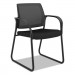HON HONIB108IMCU10 Ignition Series Mesh Back Guest Chair with Sled Base, 25" x 22" x 34", Black Seat, Black Back