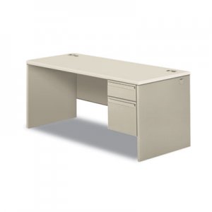 HON HON38291RB9Q 38000 Series Right Pedestal Desk, 66" x 30" x 30", Light Gray/Silver