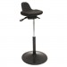 ShopSol SSX1010276 Pneumatic Sit-Stand Stool, Black Seat/Black Back, Black Base