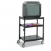 Safco SAF8932BL Adjustable-Height Steel AV Cart, 27.25w x 18.25d x 28.5 to 36.5h, Black